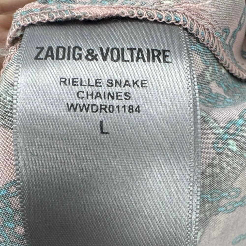 Zadig & Voltaire Silk Lace Blend Chain Print Maxi Dress Long Sleeves Size L NWT - Picture 9 of 12